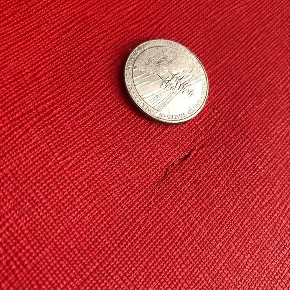 SOLD! Michael Kors Saffiano Red Leather Satchel - Picture 7 of 8